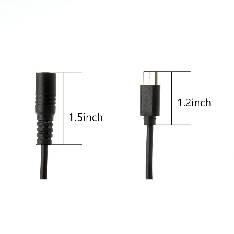 2pcs DC 5.5mm x 2.5mm to USB C Power Cord DC 5525 Female to USB Type C Male P... gallery