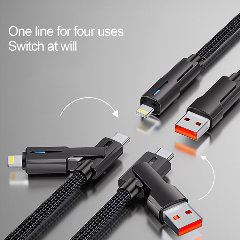 4 in 1 Multi USB C to Type C Charging Cable Type C to iPhone Fast Charger Cords gallery
