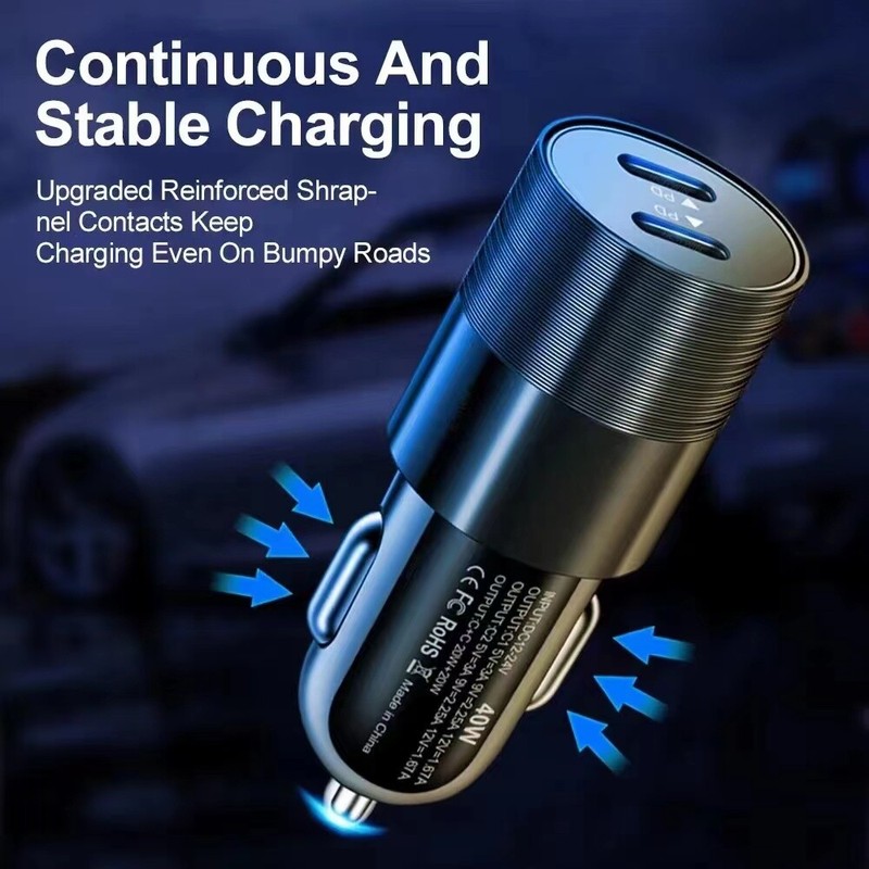 PD 40W Fast Car Charger USB C Type-C Adapter Lot For iPhone17 16 15 14 X Android gallery