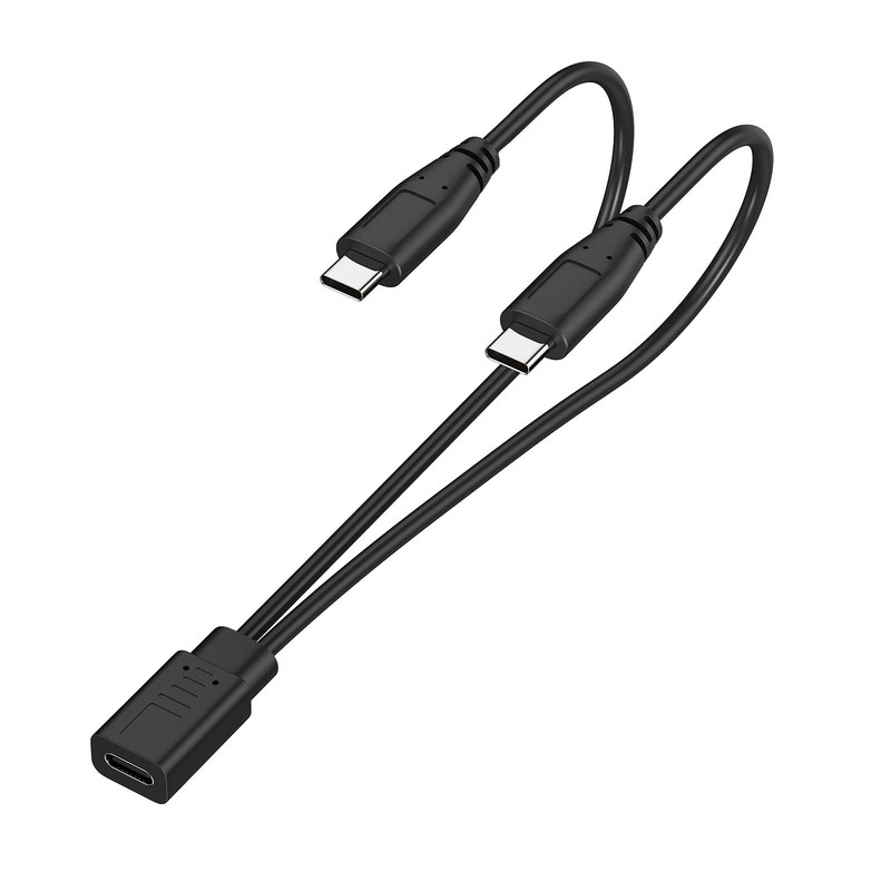 2-in-1 USB C Splitter Charge Cable, USB-C Female to 2 Type-C Male 1 in 2 Out …