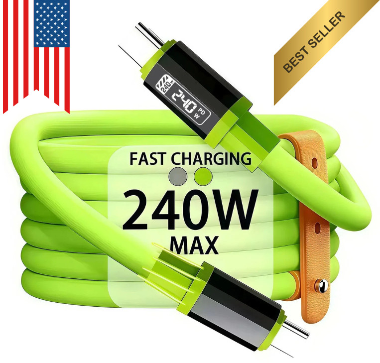 240 Watt USB-C to USB-C Cable PD 240 Wa Charger Cord For Samsung/iPhone 15 16 17
