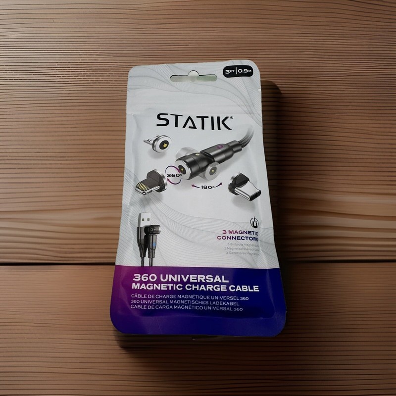 Statik 360 Universal Magnetic Charging Cable – 3ft 3 Magnetic Connectors 3-1