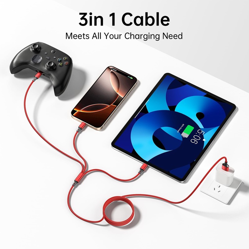 Multi Charging Cable, 4ft 2Pack Multi Phone Charger Cable Braided Universal 3... gallery