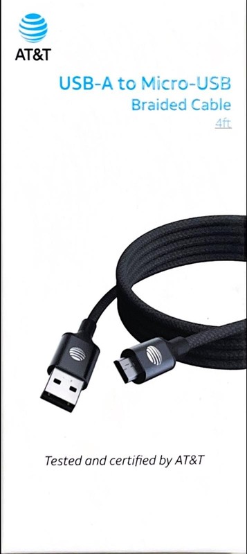 AT&T 6-foot Braided Micro USB Cable – Black
