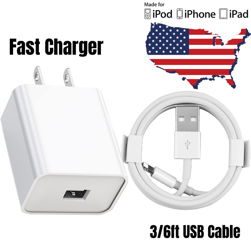 USB Charger Block For iPhone 14 13 12 11 Pro Max XR 8 7 Power Adapter Cable Lot
