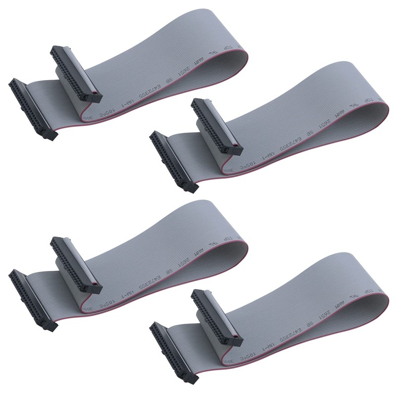 4 PCS 2.54mm 40 Pin F/F IDC Flat Ribbon Cable Dual Row Data Cable 30cm