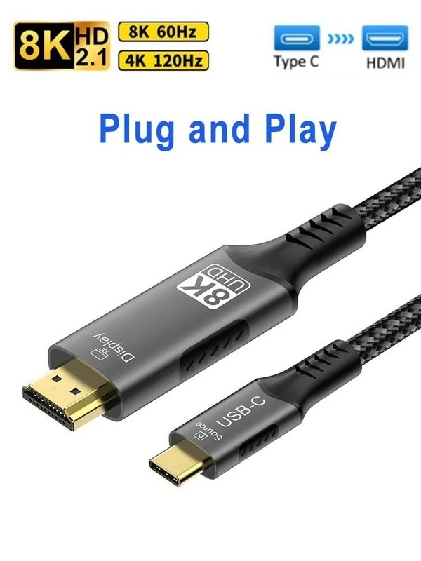 USB-C to HDMI Cable Adapter HDTV 4K 60Hz for Samsung LG MacBook Android iPhone gallery