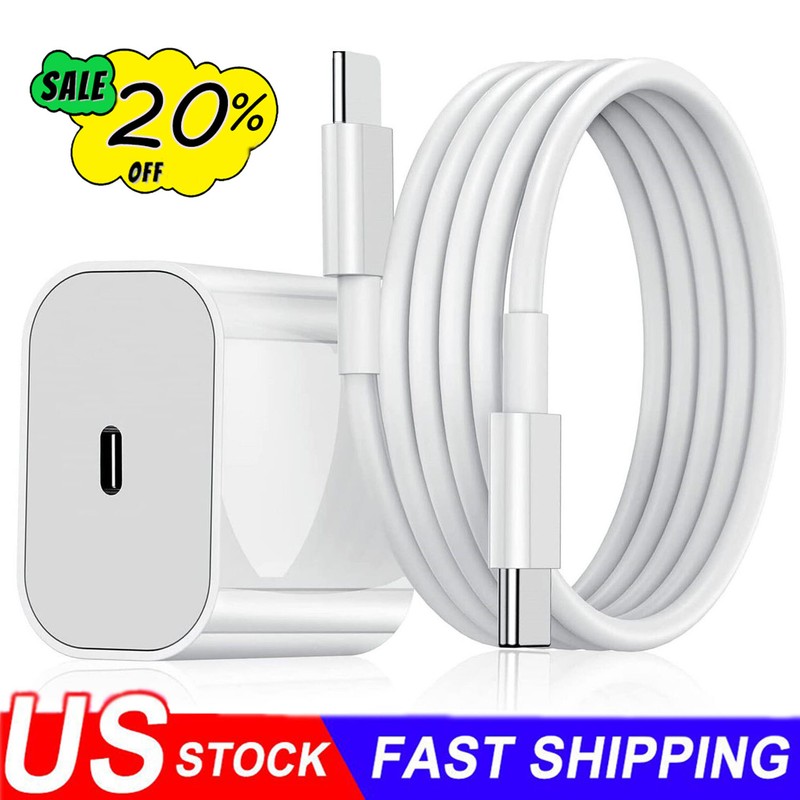 20W PD USB-C Fast Wall Charger Block Type-C Cable For Samsung Galaxy A25 A15 A05