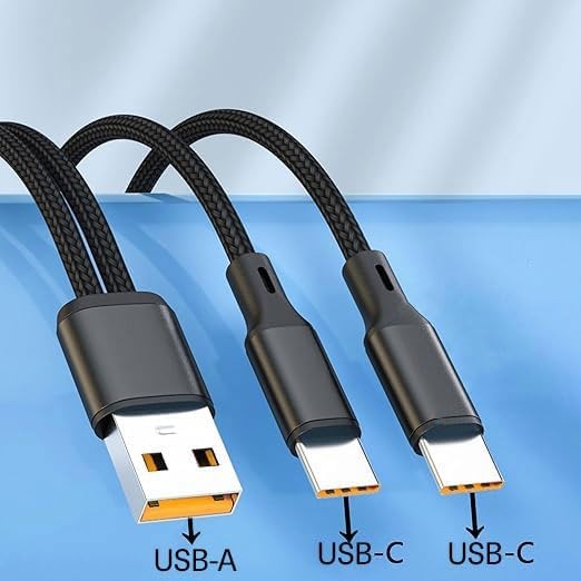 Multi USB C Cable 4FT, 2 in 1 Multiple Type C Charging, 3A Dual Splitter USB C C gallery