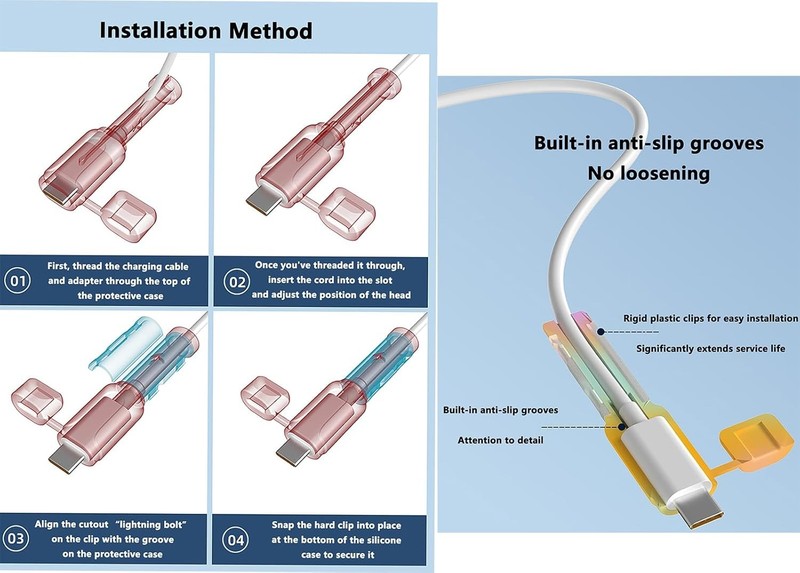 Silicone Cable Protector – Anti-Kink Charger Cable Saver, Flexible Connector P gallery