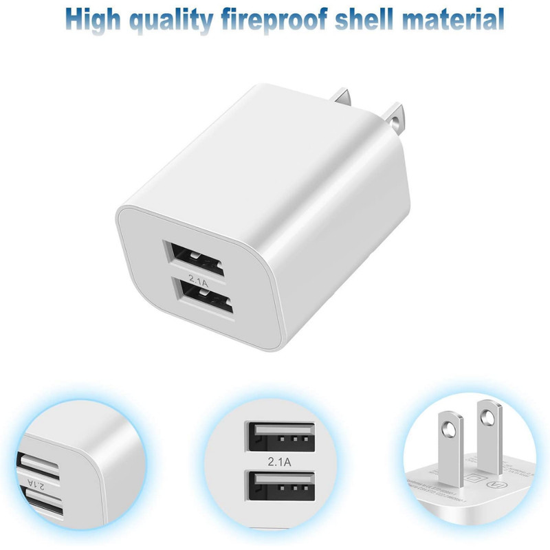 Universal Dual Port USB Power Adapter 5V 2A Wall Charger Plug For iPhone Samsung gallery