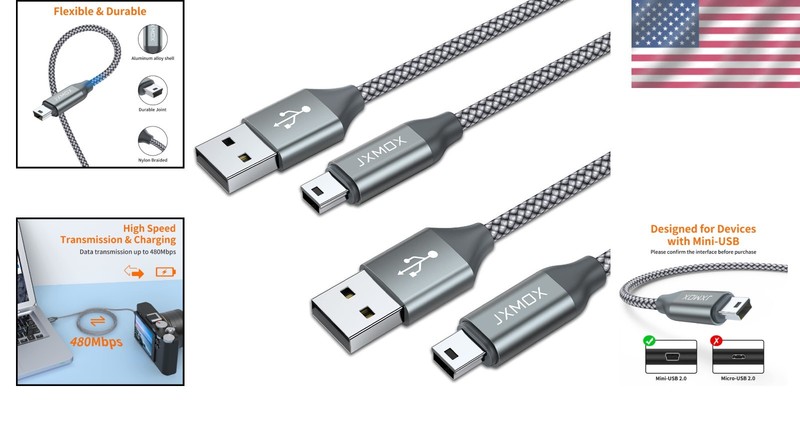 Versatile 3.3ft Mini USB Cables - Compatible with Hero 3+, PS3, Digital Devices gallery