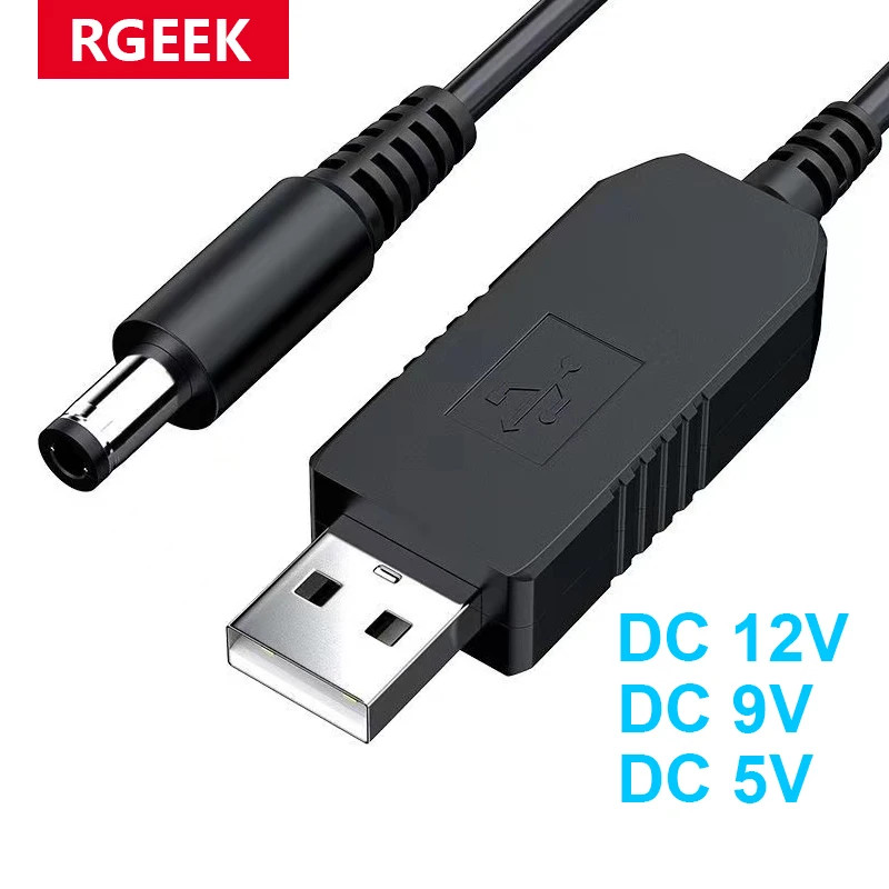 5.5*2.1Mm Wifi to Powerbank Cable Connector DC 5V to 12V USB Cable Boost Convert gallery