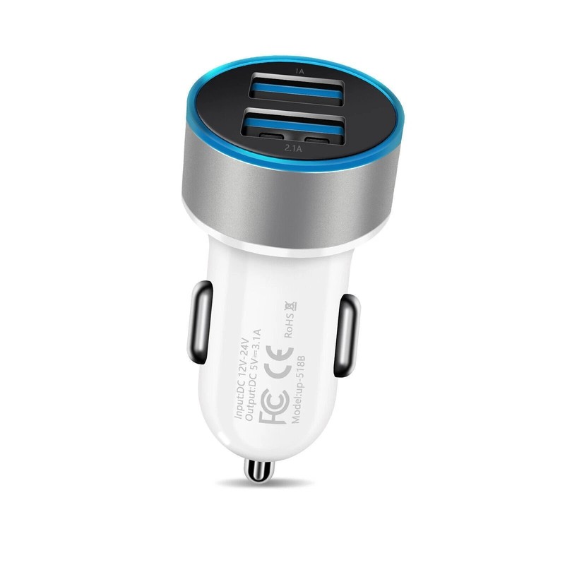 For iPhone Samsung S25 S24 S23 S22 Plus 18W Dual USB Ports Car Charger Adapter gallery