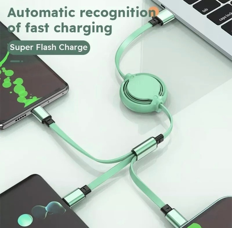 3-in-1 USB FAST Charging Cable TypeC, Micro USB SUniversalCharger Black US ship gallery