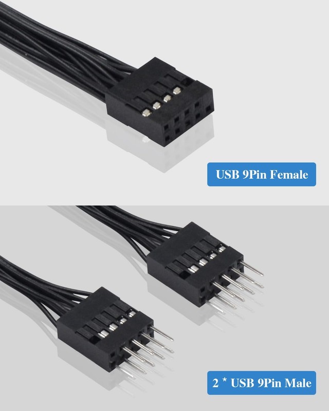 USB Splitter Cable, 5Inch/13cm, USB 2.0 9Pin Female to Dual 9 Pin Male Extens... gallery