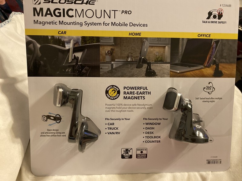Scosche Magic Mount Pro Magnetic Mounting System 2 Pack for Mobile Devices