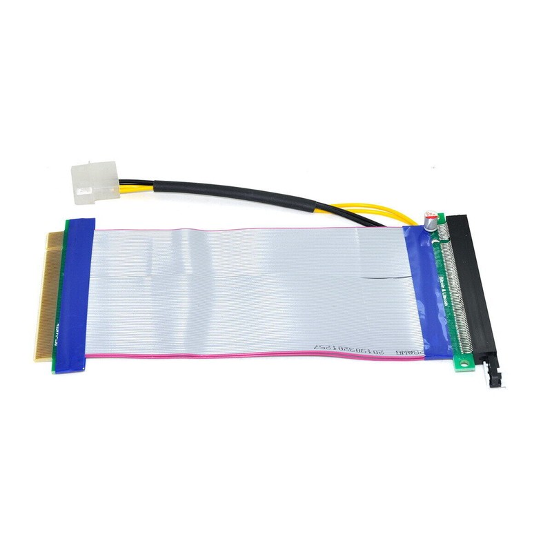 NFHK PCI-E Express 16X Male to Female Riser Extender Card with Power Card PCIE