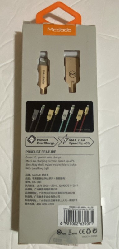 Mcdodo Data Cable2.4A Fast Charge Auto Disconnect ZincAlloy Braided MicroUSB-New gallery