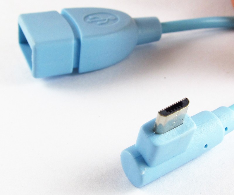5x Light Blue Right angle USB2.0 Female to Micro USB Male OTG Host Cable Adapter gallery