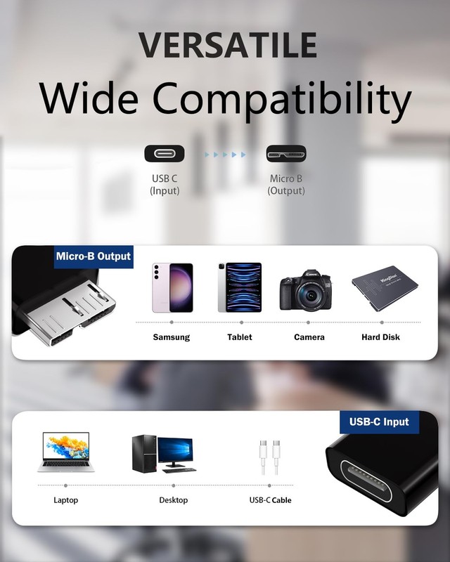 USB C Adapter 8 Pack Micro B To USB C Type C Female To Micro B Male Cable gallery