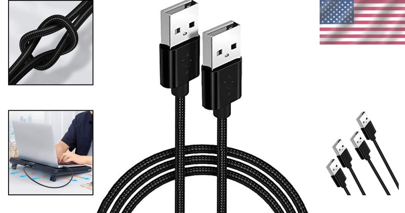 2-Pack Low Voltage USB A to A Male Cables for Reliable Laptop Cooling gallery