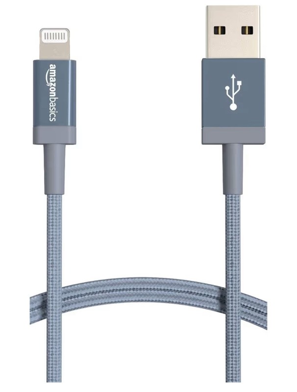 AmazonBasics USB-A to Lightning Charger Cable MFi Certified 6ft Nylon Braided