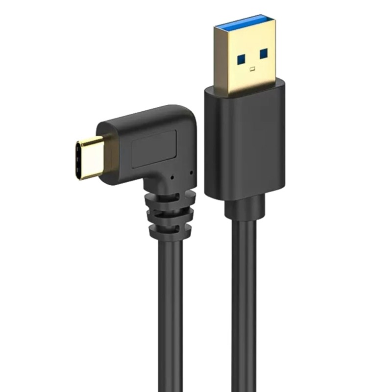 Short Long USB 3 0 To Type C Right Angle Cable 5Gbps Speed 60W Fast Charge