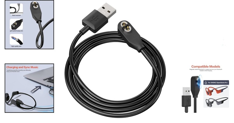 Reliable Fast Charging Cable for SHOKZ OpenSwim Pro S710 - Magnetic & Shockproof gallery