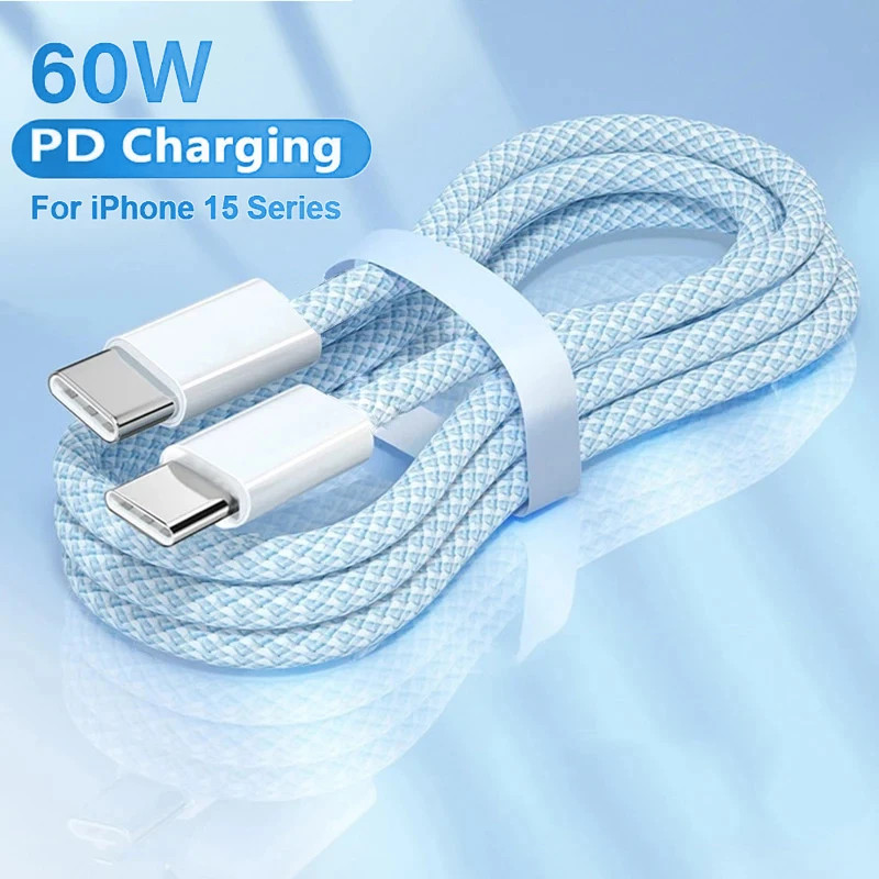 iPhone 15 16 17 Air Pro Max USB-C to C Cable PD Fast Charger Type C Cord 60W lot gallery