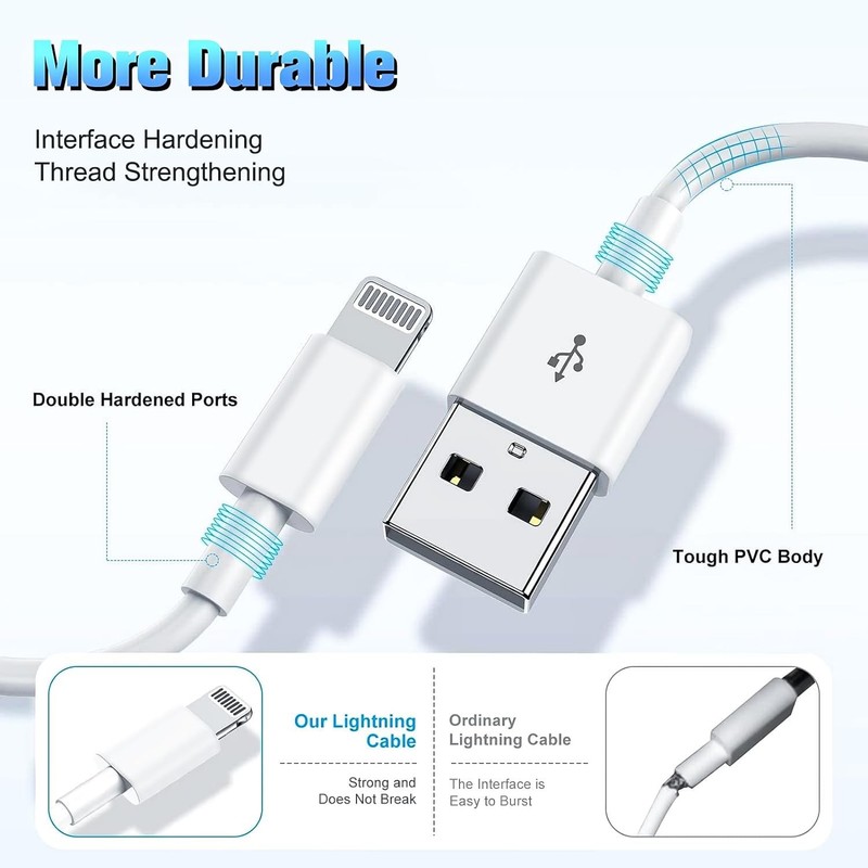 USB Fast Charger Cable Cord For iPhone 14 13 12 11 Pro Max XR SE XS X 8 7 6s Lot gallery