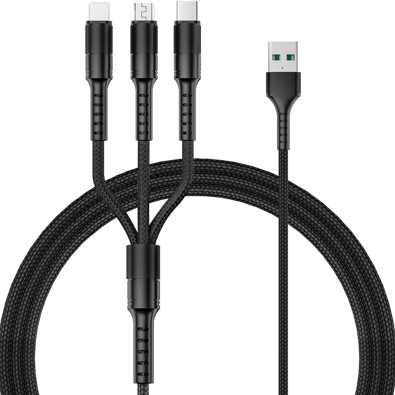 for iPhone 12/11/Pro/Max 3IN1 USB Type C / 8pin / Micro USB 2.0 Charging Cable gallery