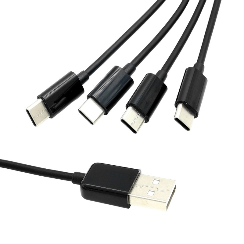 50cm Long USB to USB C Splitter Cable 4 in 1 Type C Charging Cord Wire for Phone gallery