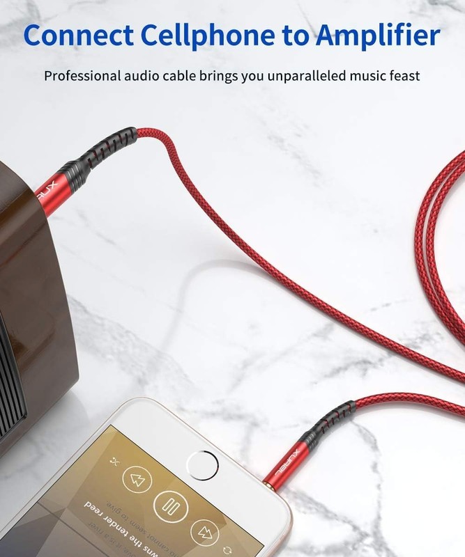 Durable 4FT Stereo Audio Cable - 3.5mm Male to 6.35mm Male TRS Connection gallery