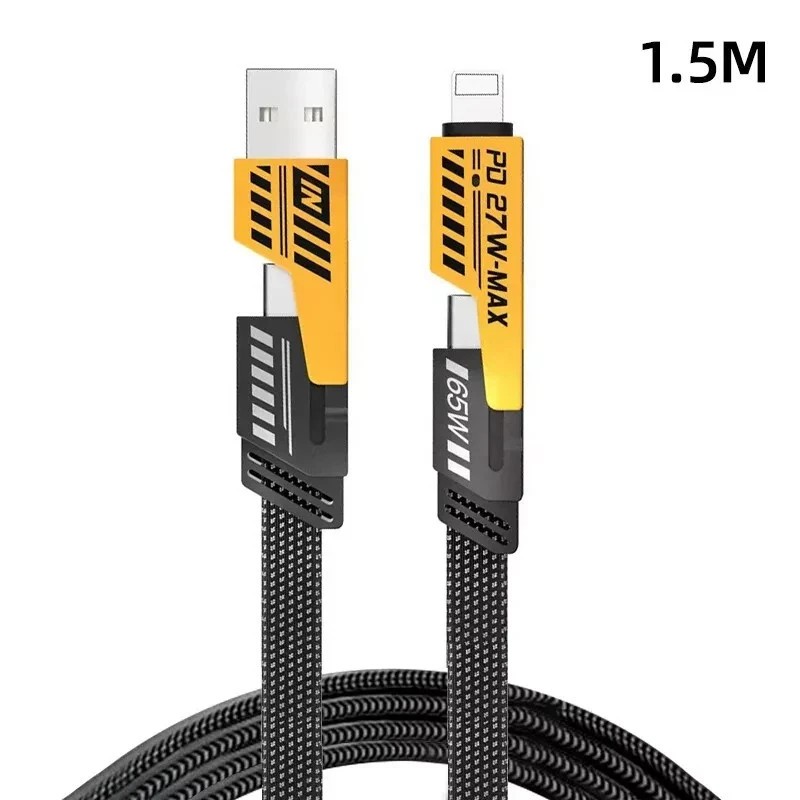 For iPhone USB C Samsung Android 4 in 1 Multi USB PD Charger Charging Cable Cord gallery