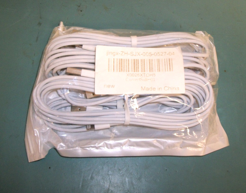 5-Pack JINGX-ZX-SJX-005-0527-04 CovertSafe-01 Iphone USB Cables White