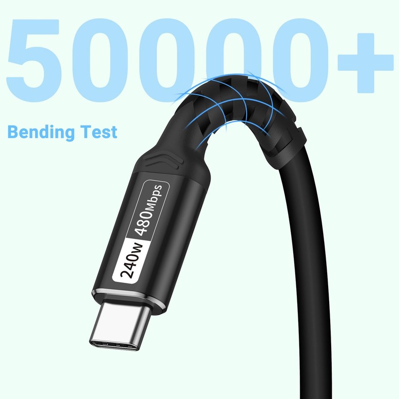 JBTOP 240W Type C to USB C Cable(3FT, 2packs) 48V5A Fast Charging 3ft,3ft gallery