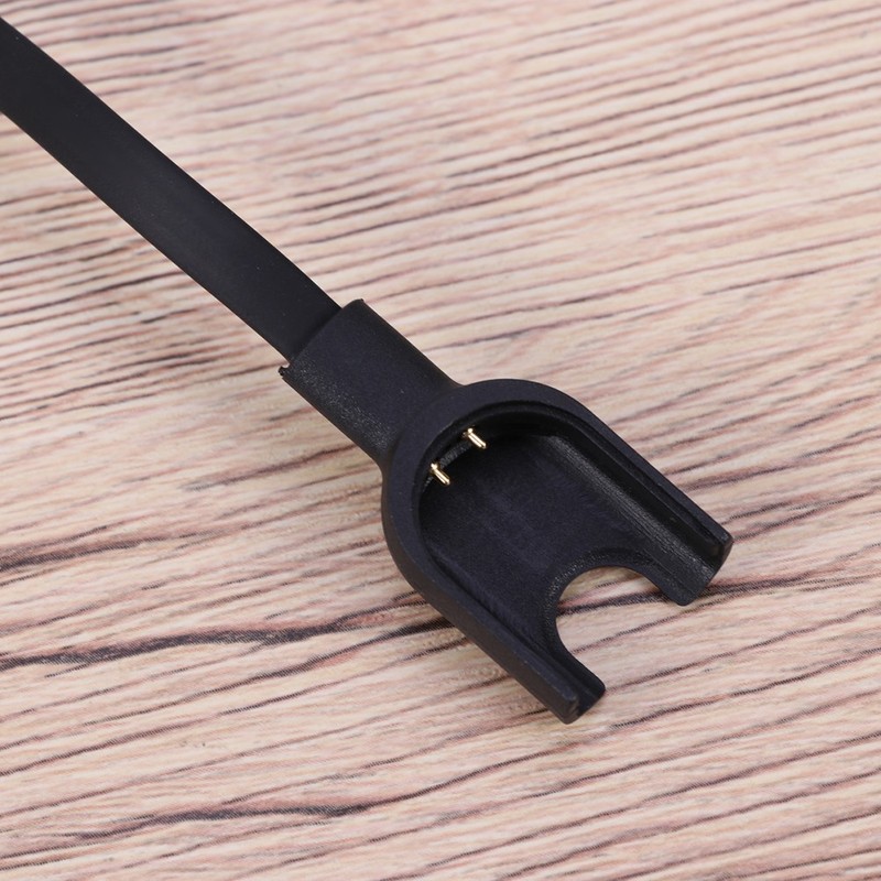 USB Charger Cable for Smartwatch Compatible with Mi Band 3 Black Flat Tpe Cord gallery
