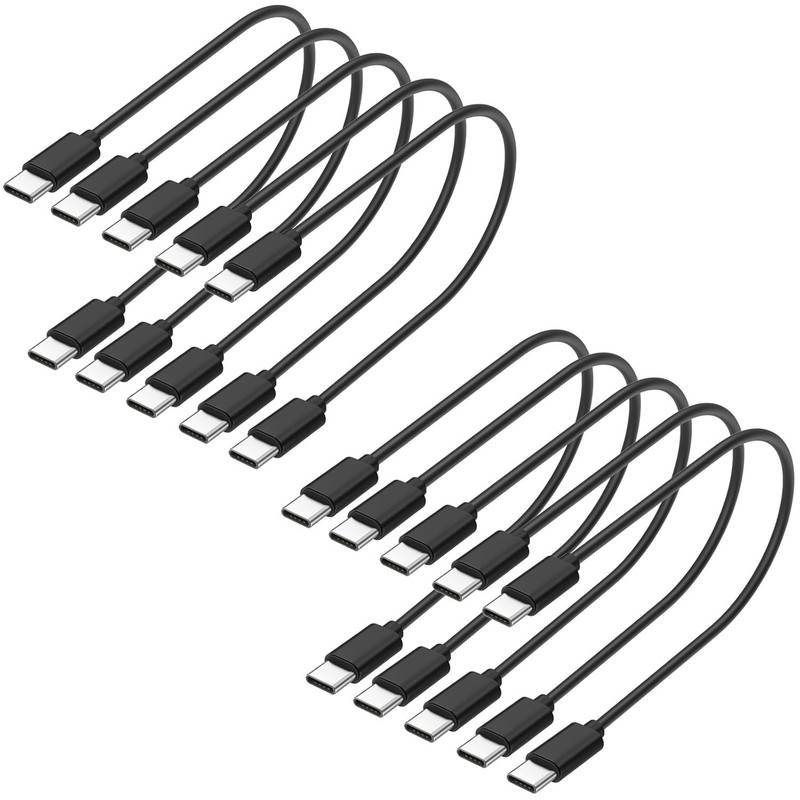 10-Pack USB C Charger Cable,1ft Bulk Short Cables, Multipack 60W Fast Charge ... gallery