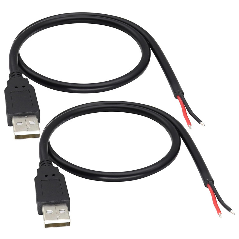 18AWG USB 2.0 Male Plug to 2Pin Bare Cable USB a Male Plug to 2Pin Bare Wire gallery