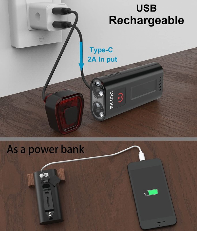 6400mAh Bike Lights for Night Riding, USB C Rechargeable Bicycle Headlight an... gallery