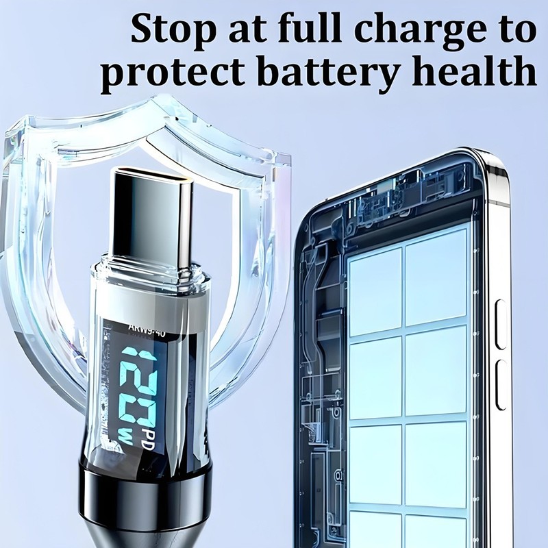 120W Super Fast USB Type-C Charging Cable Braid Phone Charger Lead Display USB-C gallery