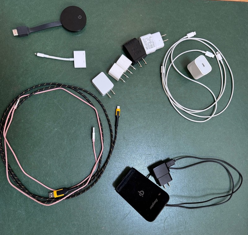 Miscellaneous iPhone lightening charging cables, bricks and other accessories