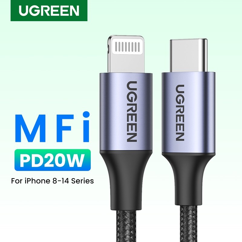 UGREEN MFi-Certified 20W PD USB C to Lightning Fast Charge Cable iPhone 14 13 12
