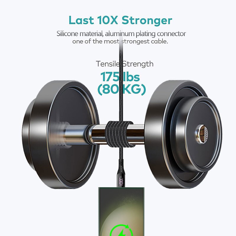 PD 100W USB C to USB C Cable Fast Charging Cord Type-C Charger with LED Display gallery