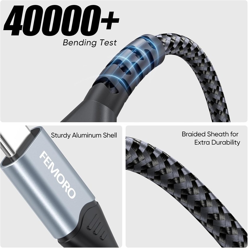 Stylish Braided 6 Inch USB-C to Micro USB Cable - Durable, Fast Charging & Data gallery