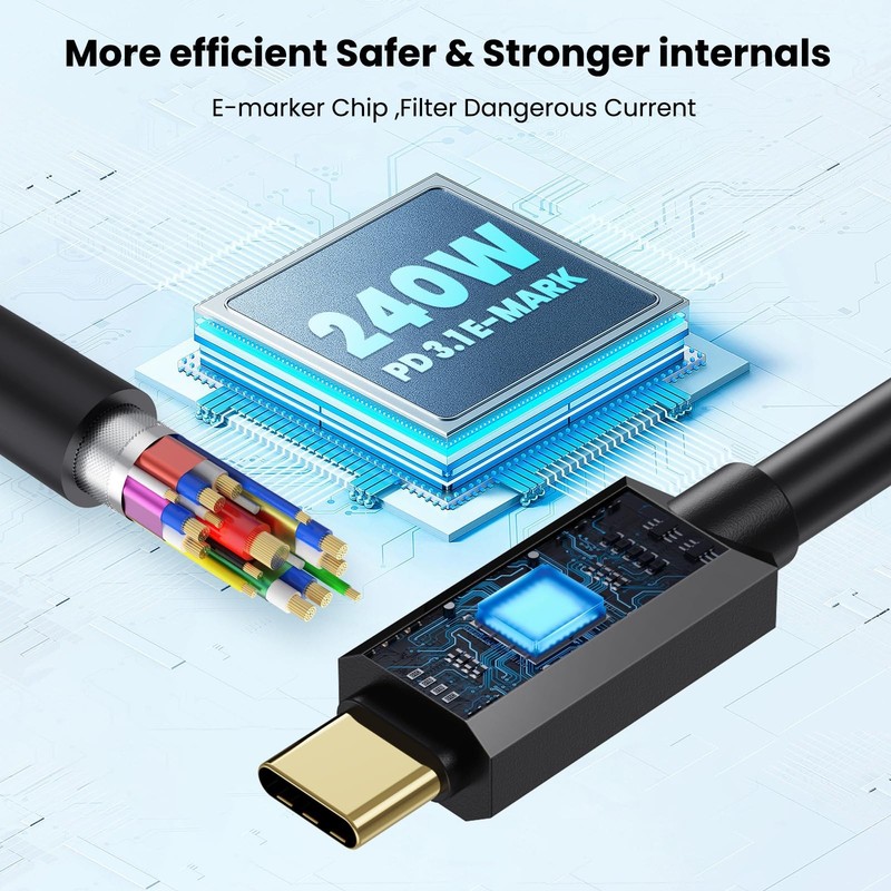 USB5 Cable 30cm, Right Angle 80Gbps USB C Extension Cord (30cm) gallery