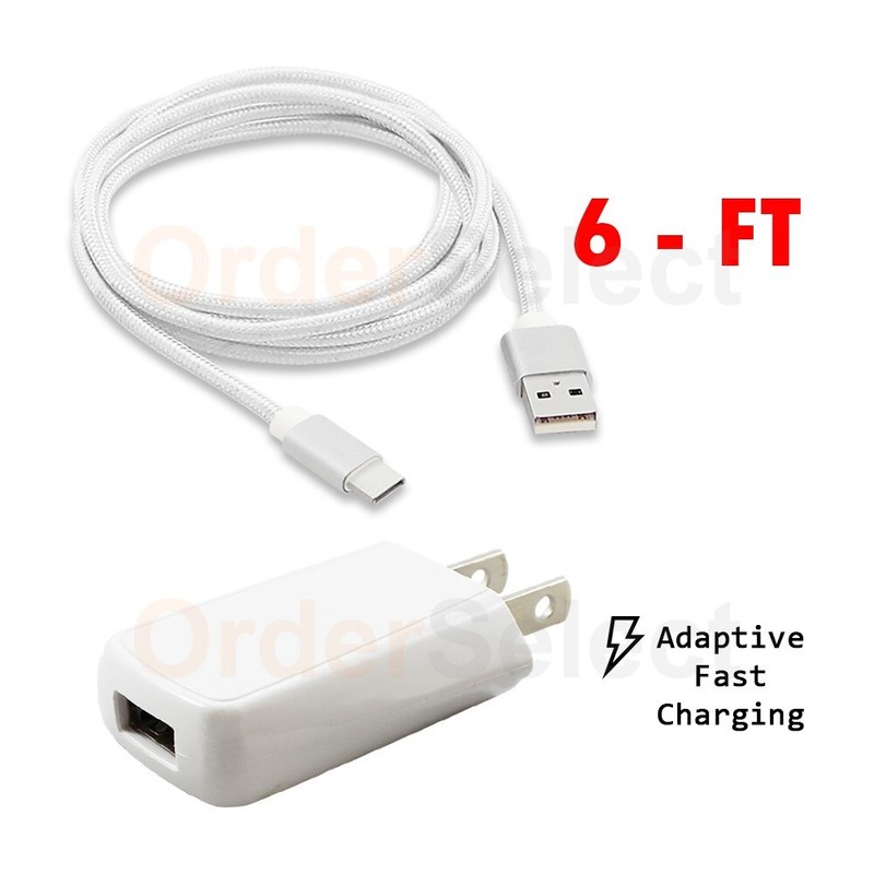 USB 6′ Type C Thick Cable+Wall Charger for Google Pixel 8/Pixel 8a /Pixel 8 Pro