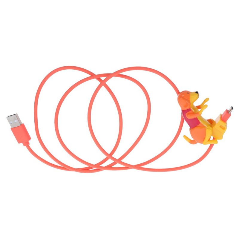 Playful Orange Dog Data Cable 1 Pc Fast Charging Durable Micro USB Cord gallery