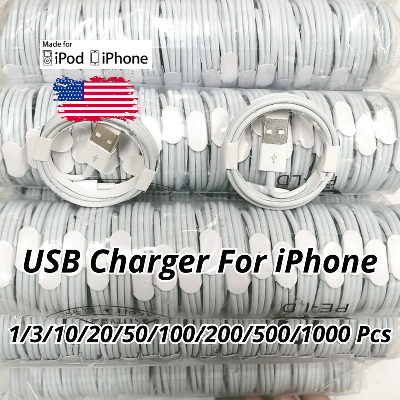 USB Charger Cable Cord For Apple iPhone 6 7 8 X XR 11 12 13 14 Pro Max Wholesale